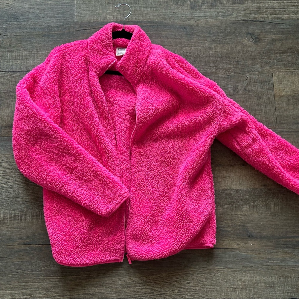 PINK Victoria's Secret Vibrant Pink Sherpa Jacket